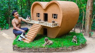 Rescue Puppies building Valentine's Day Dog House - Build House for Puppies