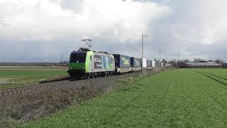 Doorkomst Re485 (485 007) met cargobeamer | BLS Cargo | Bij Dülken (D)