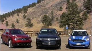 2011 Mini Countryman vs Nissan Juke vs Volkswagen Touareg mashup off-road review