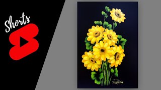 Painting AWESOME Flower Using Round Brush #Shorts Acrylic Painting Flowers