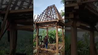 Proses pembuatan mini joglo 2x2