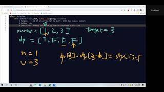 Leetcode 416. Partition Equal Subset Sum. Dynamic Programming. Python