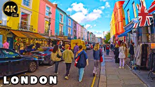 📍2024 Portobello Market & Notting Hill 🇬🇧 Walking Tour | Autumn Season ↔️ 4k HDR Video