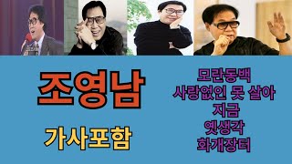 조영남 히트곡 베스트 5 곡 - 모란동백 / 사랑없인 난 못살아요 / 지금 / 옛생각 / 화개장터 (가사포함)