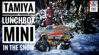 Tamiya X-SA Lunch Box Mini (Gold) - SW-01 - In the snow!