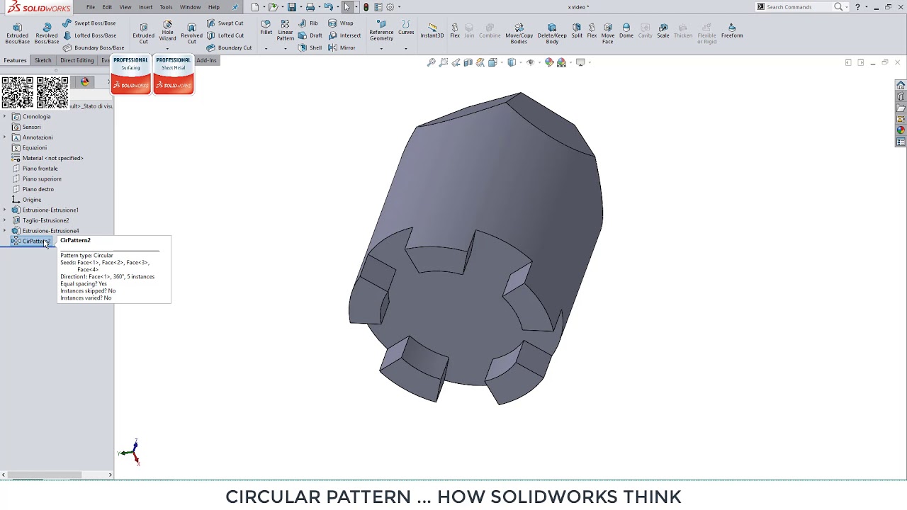 How Solidworks Thinks Circular Pattern Youtube