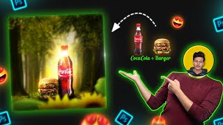 Product Manipulation in Photoshop / Coca Cola + Burger / Photoshop Tutorial