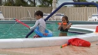 Papa and Son at the Pool