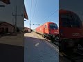 EC 211 with ÖBB 1216-143 speeding through Brežice station - 6.8.2024 #slovenia #train #trainspotting