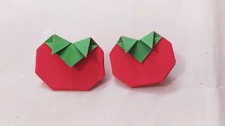 How to make paper tomato/ easy origami tomato.