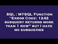 SQL : MYSQL Function 