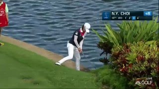 Na Yeon Choi Nails Left-Handed Trick Shot on 18 to Save Par in RD2 of 2016 LOTTE