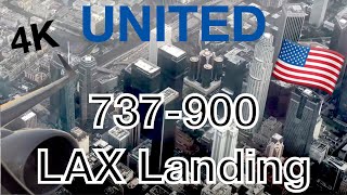 4K! United Airlines UA1781 737-900 (N69833) Landing Into Los Angeles on Runway 24L