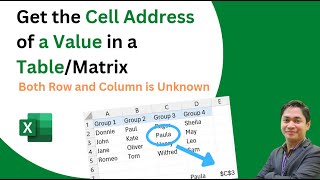 Get the Cell Address of a Lookup Value in a Table Matrix