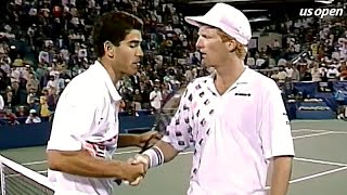 Pete Sampras vs Jim Courier 1992 US Open SF Highlights