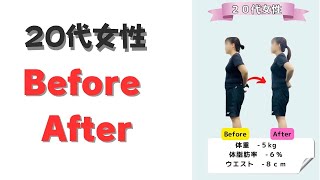 20代女性のBefore After 【所沢市パーソナルトレーニングジムSeven Eight】