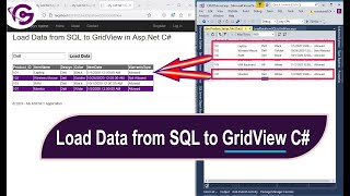 Load data from SQL server to gridview in asp net c# #gridview
