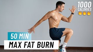 50 MIN FULL BODY CARDIO HIIT - Burn 1000 Calories (No Equipment,  Home Workout)