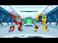 transformers rescue bots play with optimus prime bumblebee and quickshadow dinobots for kids