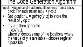 Simple Code Generator,Register Allocation