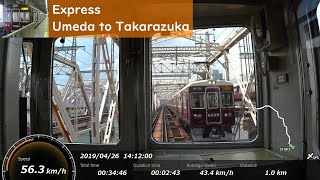 Train View：Umeda to Takarazuka　Hankyu Takarazuka Main Line