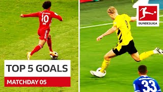 Top 5 Goals • Haaland, Sané & More | Matchday 5 - 2020/21