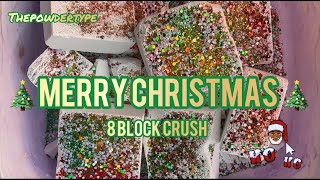 THEPOWDERTYPE_||8 Block Crush|| Merry Christmas|| Oddly Satisfying|| Gym Chalk ASMR