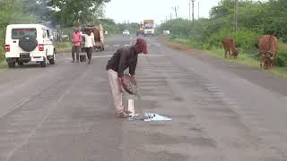 AMRELI ROAD REPAIRING WORK AFTER HEAVY RAIN