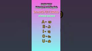 Easy Way Primary Level English Sounds of Vowels