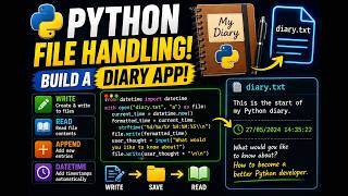 Python File Handling Project π | Read, Write & Append Files (Diary App)