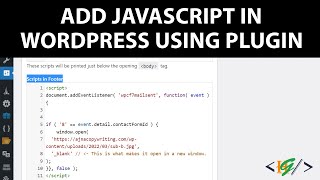 How to Add Custom JavaScript in WordPress using Plugin | Header | Footer | Body