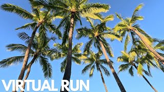 Virtual Running 4K HD Ala Moana Beach Park | Treadmill Running Honolulu Scenery