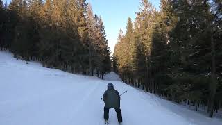 Pilsko Mountain Top to Mid Lift Route 2, Poland - March 22 - Raw Footage