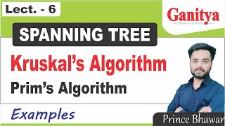 Kruskal's algorithm for minimum spanning trees | Prim's algorithm for minimum spanning tree |Ganitya