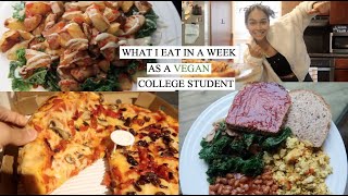 A *REALISTIC* WHAT I EAT IN A WEEK AS A COLLEGE STUDENT // VEGAN, QUICK, EASY