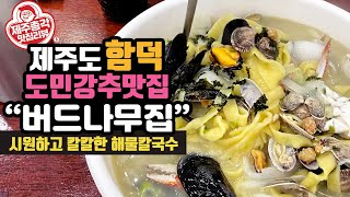 제주도  함덕해수욕장 도민이 추천하는 맛집 해물 손칼국수 버드나무집  묵직하고 시원하고 칼칼한 맛이 일품이네!