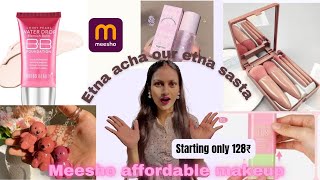 OMG 🤯 trying *CHEAPEST* makeup from *MEESHO*|Trying *VIRAL* makeup products form meesho (Under 100₹)