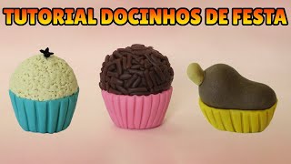 🔴 FAÇA DOCINHOS DE FESTA Compilado - Tutorial Fácil Biscuit, Pasta Americana, Clay ou Plastilina DIY