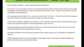 Java Interview Question And Answer Does Java Have Pointers Java References