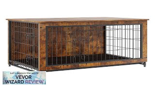 VEVOR Dog Crate Furniture 38.6 inch Wooden Dog Crate with Double Doors Review