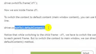 Switching to default content in Selenium Webdriver