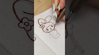 how to draw sanrio’s my melody in 60 seconds! 💖 #shorts