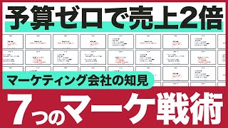 予算ゼロで売上２倍！効果的な７つのマーケティング戦術