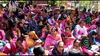 Anganwadi worker oppose salary in Rajkot ॥ Sandesh News | Cyclone Tauktae