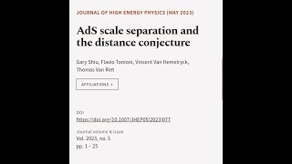 AdS scale separation and the distance conjecture | RTCL.TV