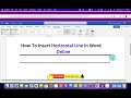 how to insert horizontal line in word online