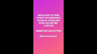 MUHTASAR VE PRİM HİZMET BEYANNAMESİ