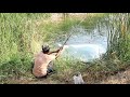 Amazing fishing in village pond || Best village fishing video