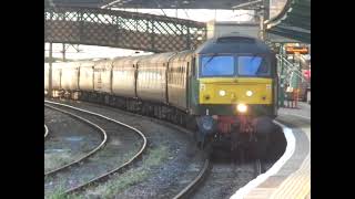 The Class 47 BR Green No.47815 with 'NORTHERN BLLE' was arrives at Carlisle Citadel Station. (V2)