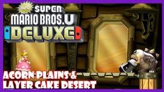 new super Mario bros u deluxe gameplay acorn plains & layer cake desert ( all star coins)